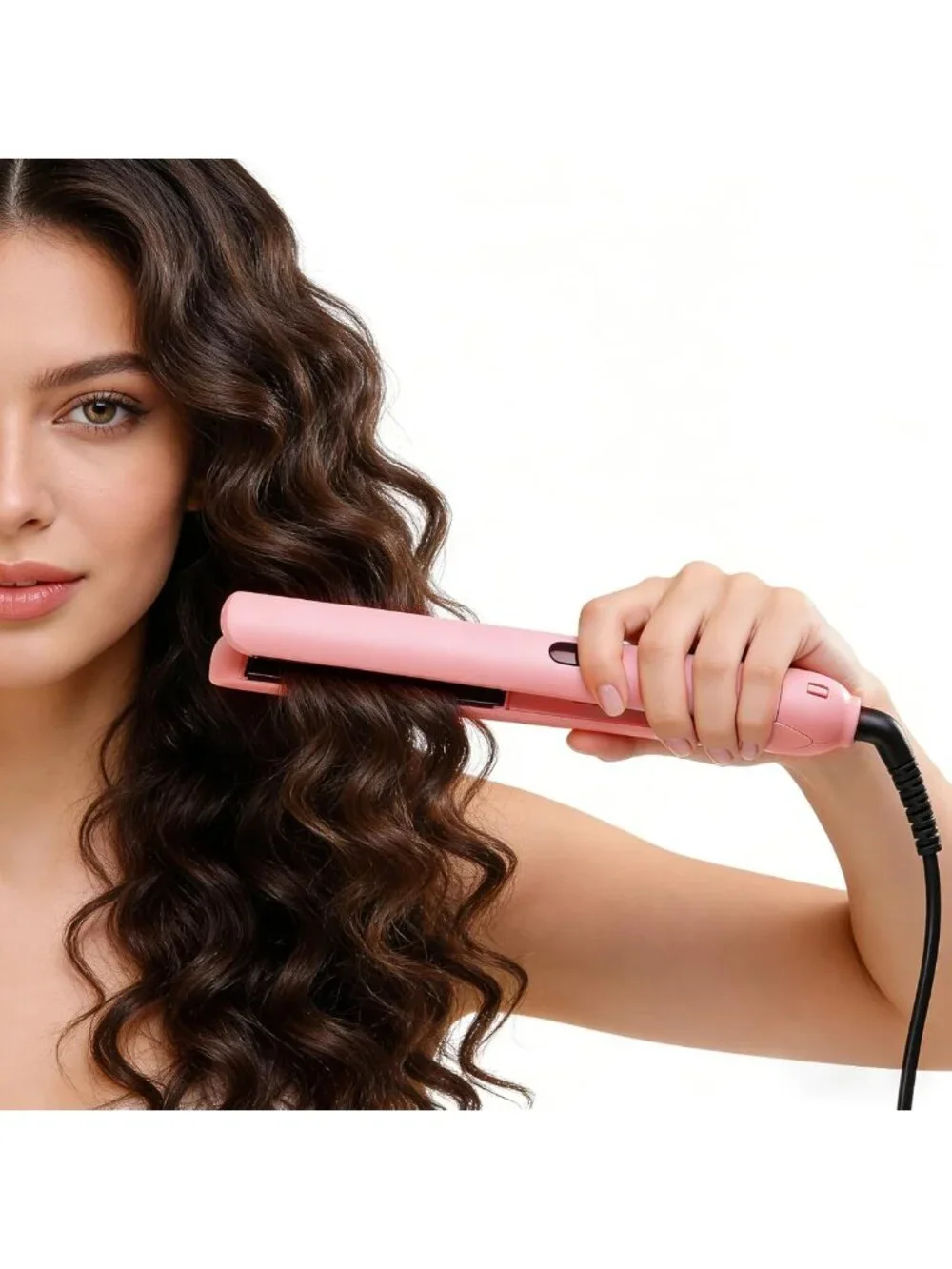 2-in-1 Professional Hair Straightener & Curler | Titanium Flat Iron, Fast Heat